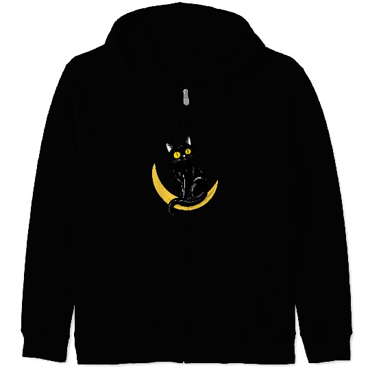 Black Cat Magic Zip Hoodies