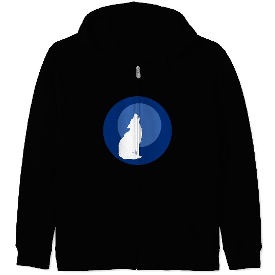 Wolf Moon Nature Vector Zip Hoodies