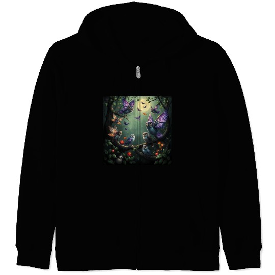 Enchanted Forest Creatures Halloween Ideas Zip Hoodies