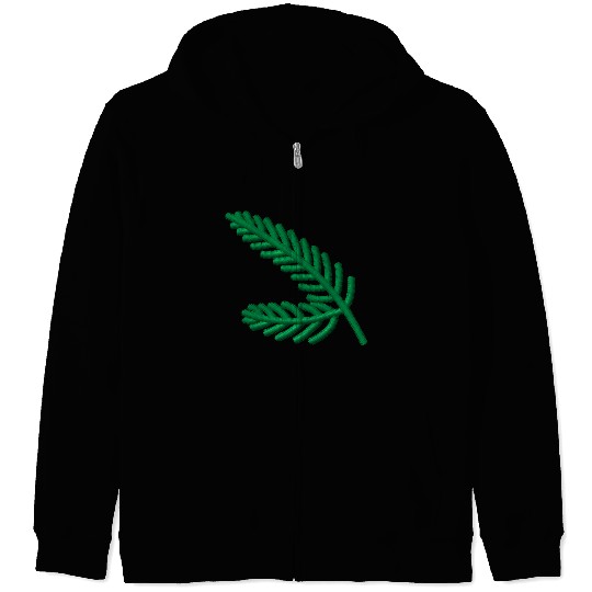 Fir branches embroidered Zip Hoodies