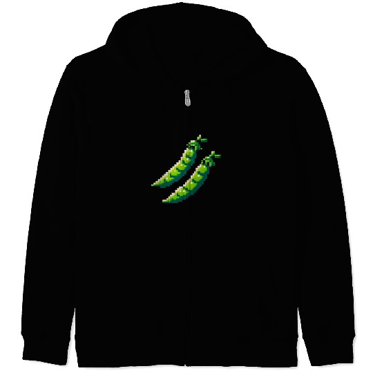 8 Bit Pixel Peas Zip Hoodies