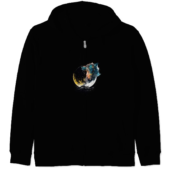 Fullmoon Wolf Zip Hoodies