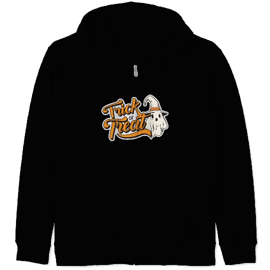 trick or treat halloween with cute ghost Zip Hoodies
