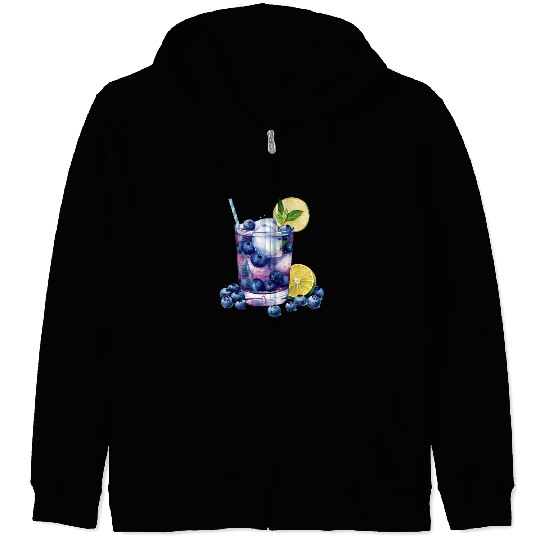 Blueberry Lemon Cocktail Zip Hoodies