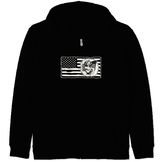 Retro Flag Girl © LIKE US ON FACEBOOK # Zip Hoodies