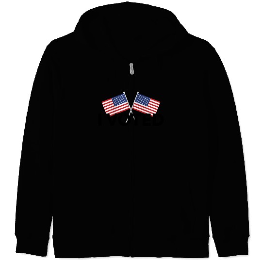 I Voted - Patriotic US Flag Election Day Design Zip Hoodies