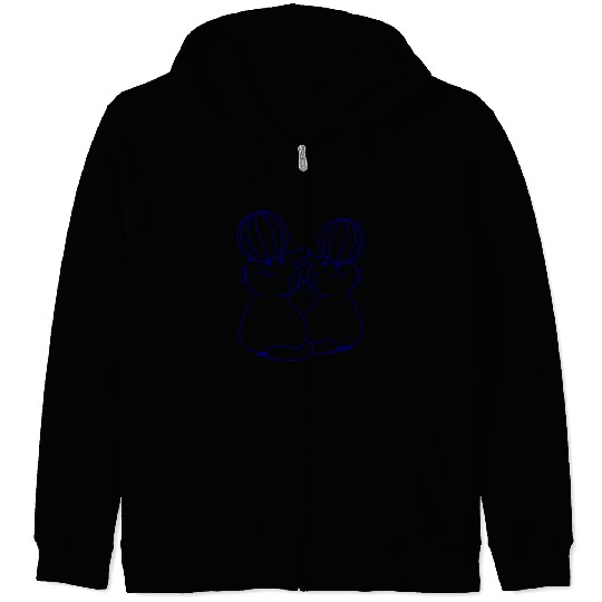 2 cats playing ball beach stand fun circus friends Zip Hoodies
