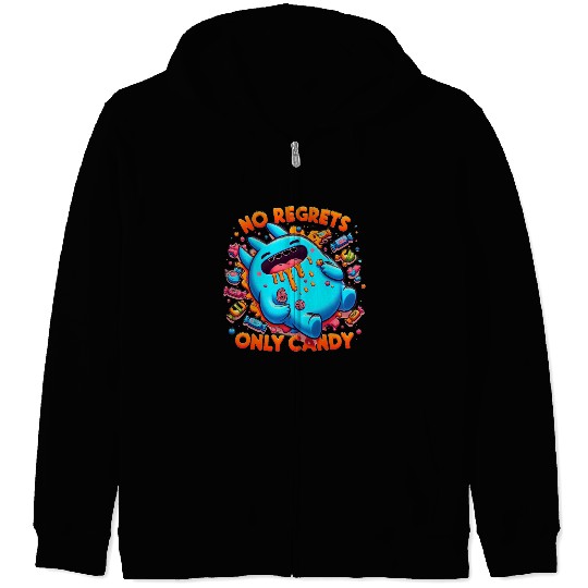 Disneyland Stitch Halloween No Regrets Only Candy Zip Hoodies