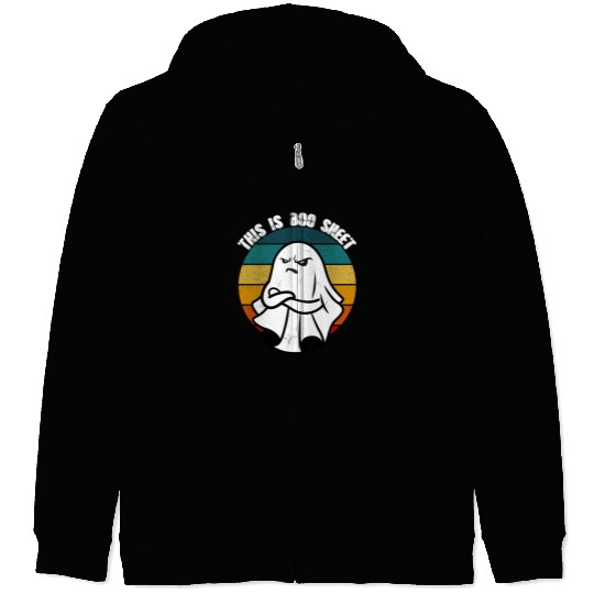 This Is Boo Sheet Ghost Retro Halloween Zip Hoodies