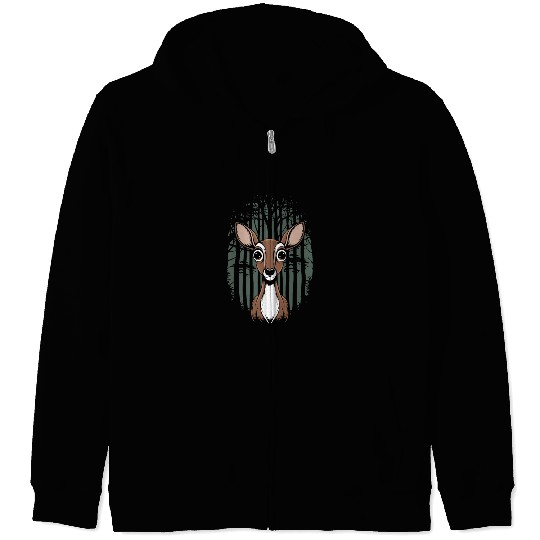 Cottagecore enchanting Forest Deer Zip Hoodies