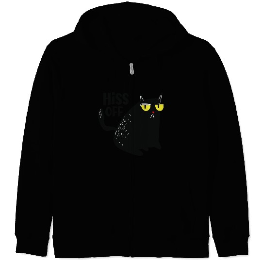 hiss off cat Zip Hoodies
