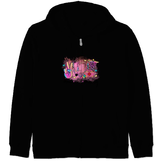 Nurse Love Zip Hoodies