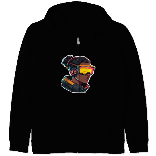 Futuristic character Zip Hoodies