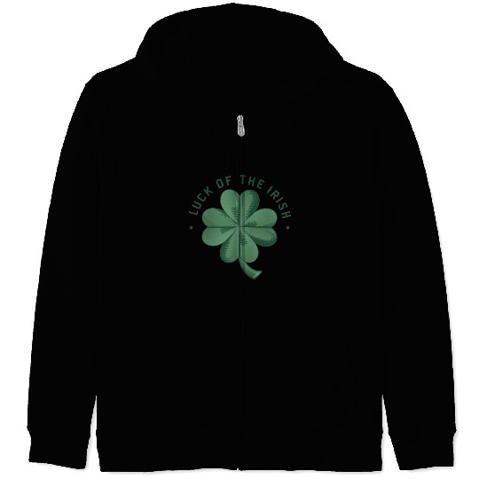 Luck of the Irish Clover Design Zip Hoodies
