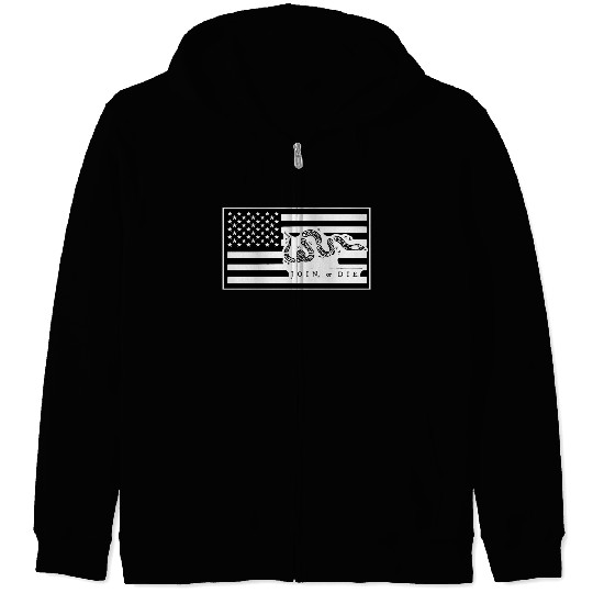 Join Or Die Flag 1776 LIKE US ON FACEBOOK # Zip Hoodies