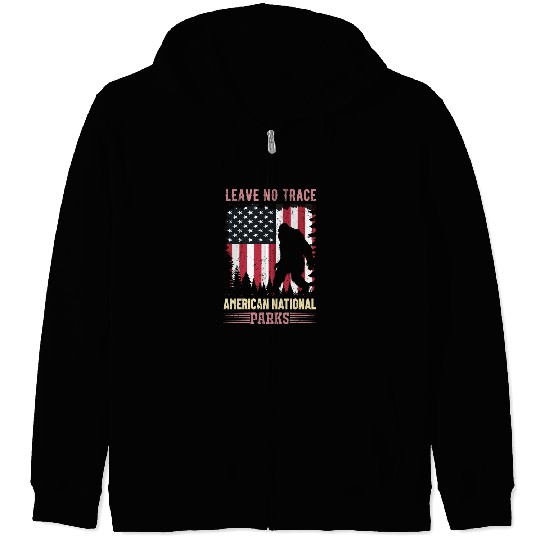 Funny Bigfoot American National parks Zip Hoodies