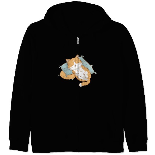 Cozy Cat Nap Zip Hoodies