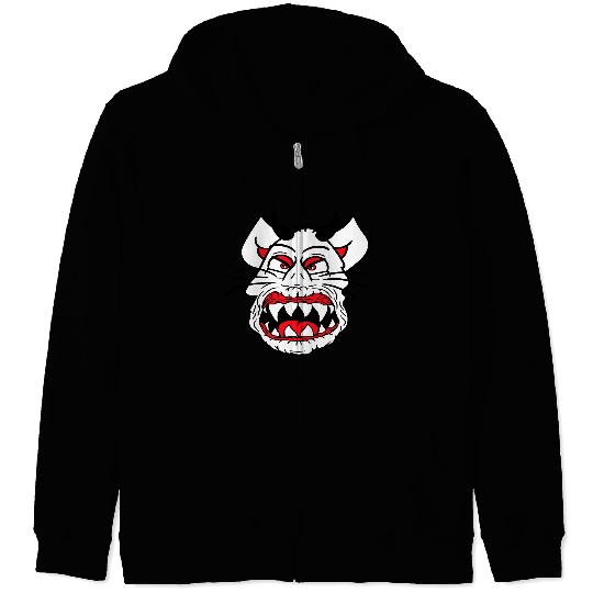 Demon Monster Cat Halloween Fun Horror Devil Horns Zip Hoodies