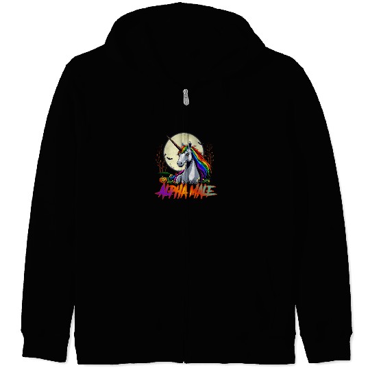 Alpha male LGBT unicorn Halloween 2024 Zip Hoodies