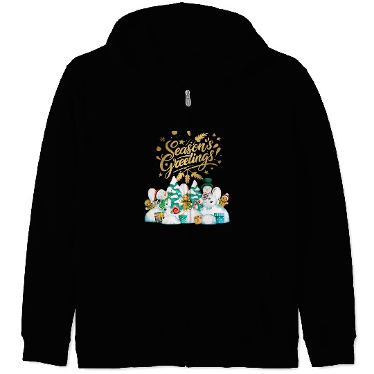 Seasons greetings with friends Zip Hoodies