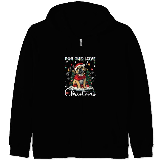 Boxer Christmas Tree Lights Decorations Dog Lover Zip Hoodies