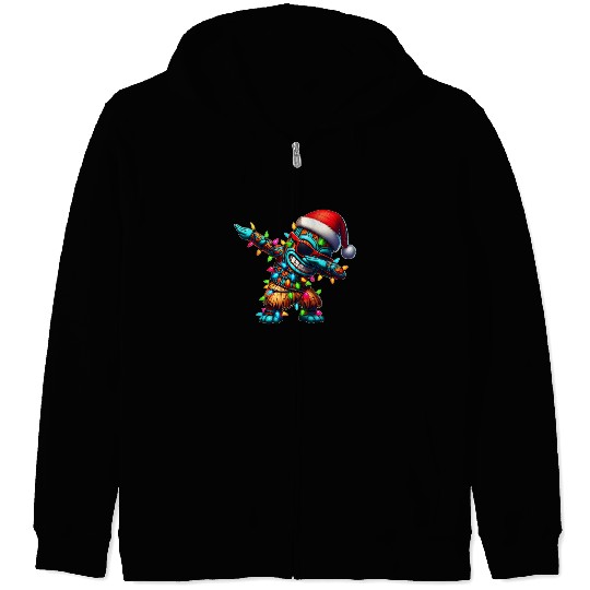 Dabbing Tiki Luau Hawaiian Hawaii Tiki Mask Zip Hoodies