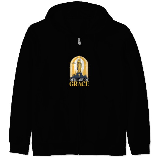 Virgin Mary Our Lady Of Grace Zip Hoodies