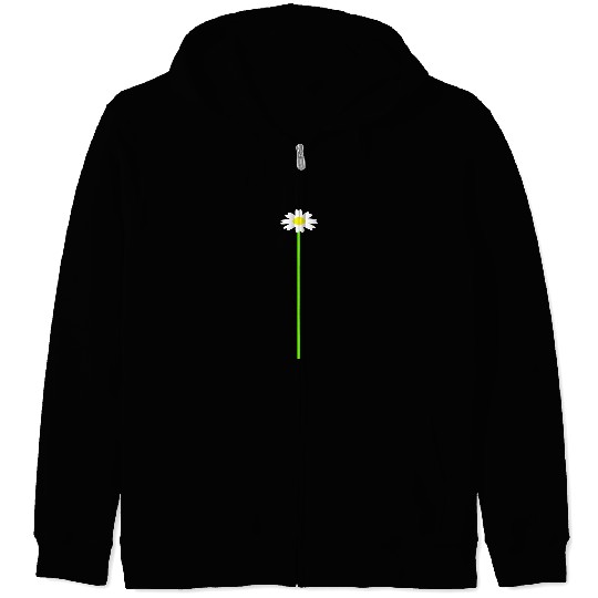 Small Daisy Flower White Decorative Nature Design Zip Hoodies