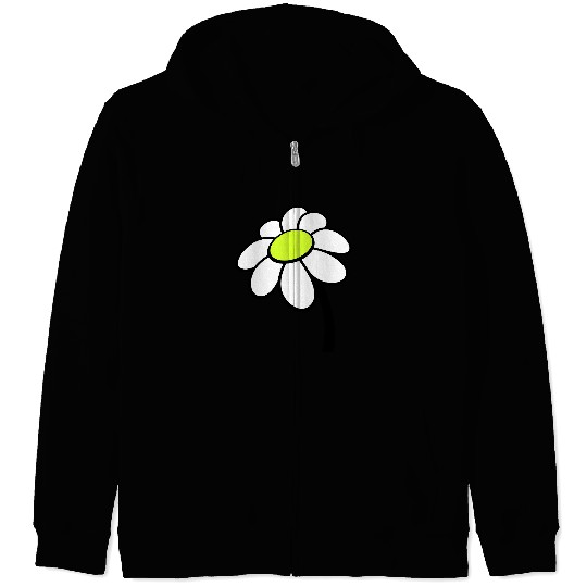 Small Daisy Flower White Decorative Nature Design Zip Hoodies