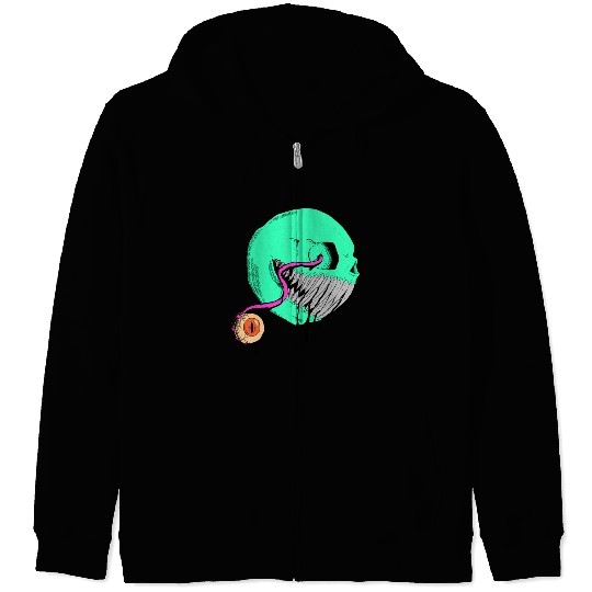 Cringe Zombie Pac Man Zip Hoodies