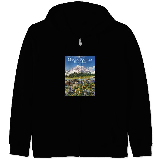 Mount Rainier Paradise Meadows Zip Hoodies