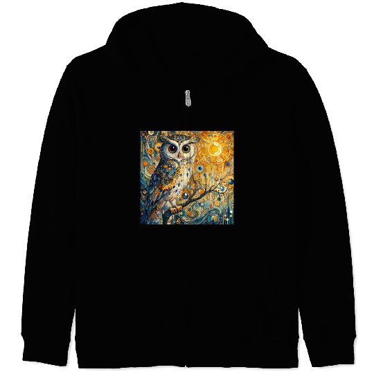 Gustav Klimt Owl Cute Zip Hoodies