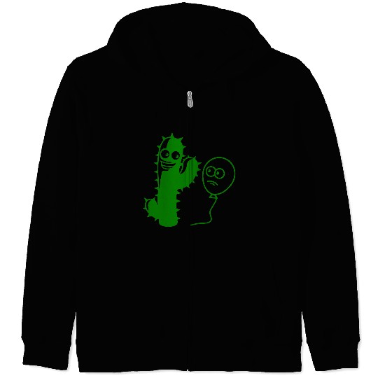 Cactus Balloon Friends Handshake Greeting Spikes Zip Hoodies