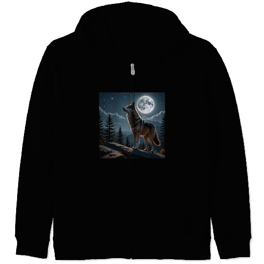 animal wolf Zip Hoodies