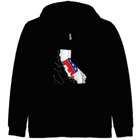 Republican Flag in California State Map CA Zip Hoodies