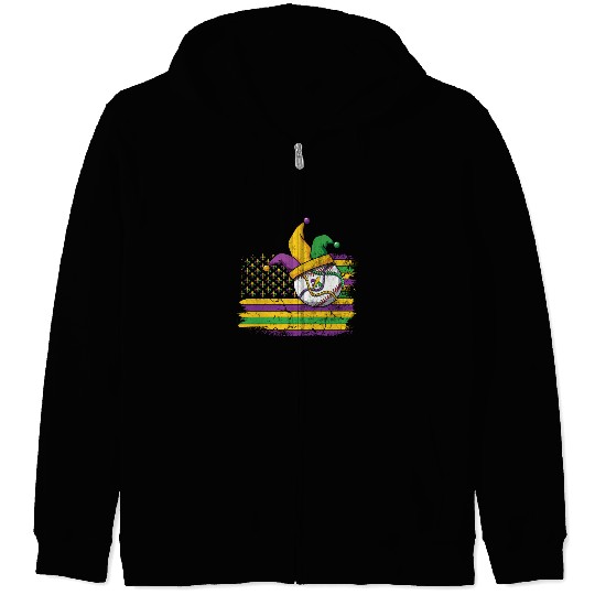 American Flag Beads Festival Parade Mardi Gras Zip Hoodies