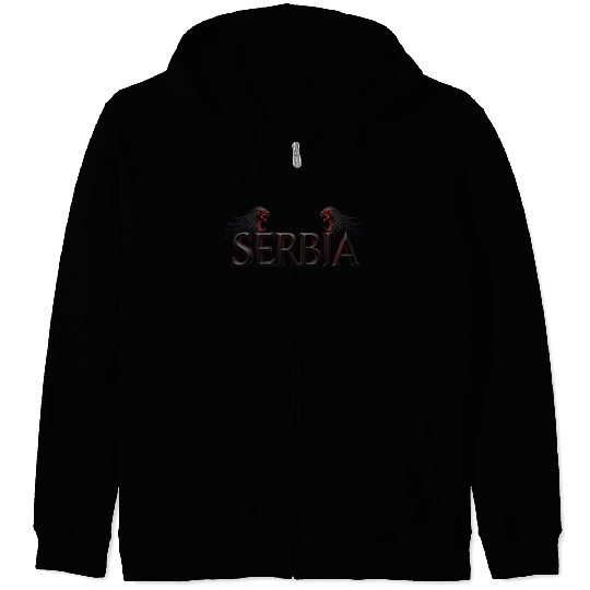 Double Headed Eagle Serbia Zip Hoodies