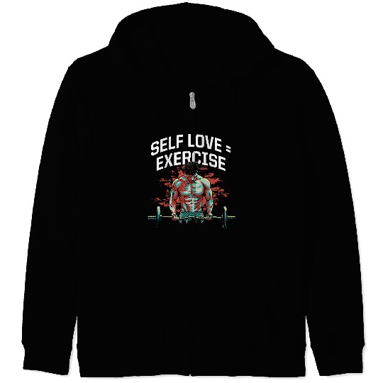 Self Love Exercise Workout Motivational Quote Gym Zip Hoodies