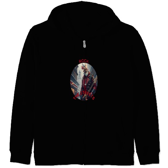 Rock the Streets - Punk Rock Rebel Art Zip Hoodies
