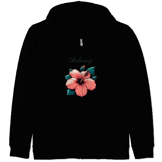 Hibiscus Grace: A Symbol of Delicacy and Elegance Zip Hoodies