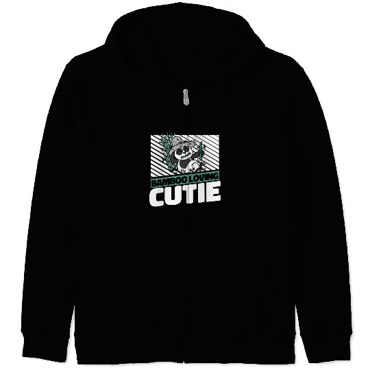 Bamboo Loving Cutie Panda Bear Friend Giant Panda Zip Hoodies