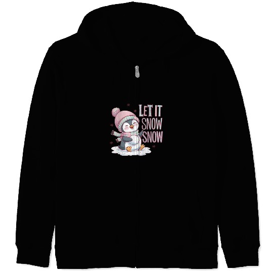 Let It Snow Snow, Christmas Snowman Zip Hoodies