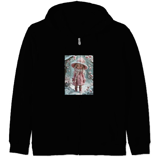 Full body of a realistic sweetness baby chibi girl Zip Hoodies