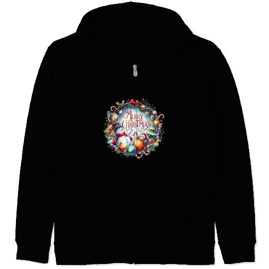 Merry Christmas, Christmas Vintage Zip Hoodies