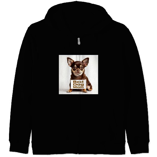 #2/Chihuahua/Best dog Mom Zip Hoodies