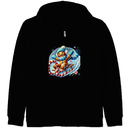 Gingerbread Christmas, Merry Christmas Zip Hoodies