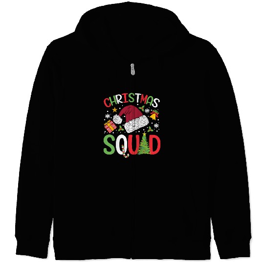 CHRISTMAS SQUAD Christmas hat Zip Hoodies