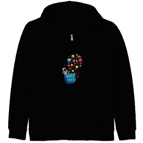 Cosmic Pocket Adventure Zip Hoodies