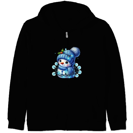 Snowman Christmas, Cute Christmas Zip Hoodies