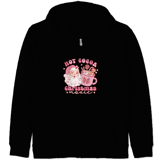 Hot cocoa Christmas movie Zip Hoodies